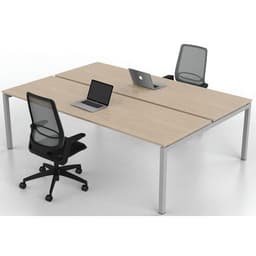 Bureau droit Bench 2 places Inesa Chêne 240 cm - Image 2