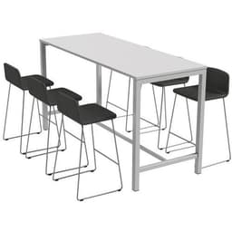 Table de réunion haute Jona Plateau Blanc Long  : 200 cm - Image 4