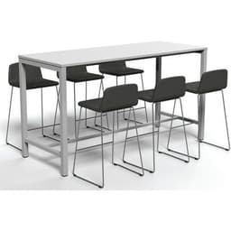Table de réunion haute Jona Plateau Blanc Long  : 200 cm - Image 3
