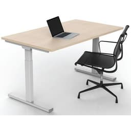 Bureau droit Inesa avec pied réglable en T Chêne 140 cm - Image 4