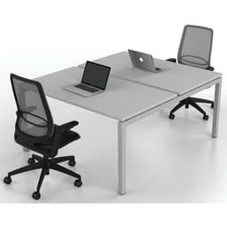 Bureau droit Bench 2 places Inesa Blanc 140 cm - Image 5