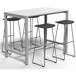 Table de réunion haute Jona Plateau Blanc Long  : 140 cm - Image 3