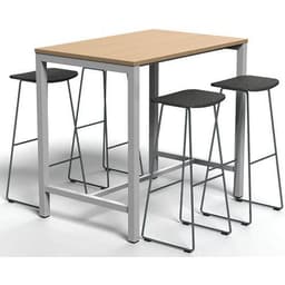 Table de réunion haute Jona Plateau  Chêne Long  : 120 cm - Image 5