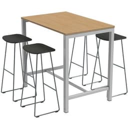 Table de réunion haute Jona Plateau  Chêne Long  : 120 cm - Image 3