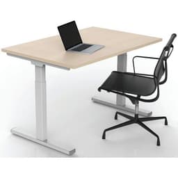 Bureau droit Inesa avec pied réglable en T Chêne 120 cm - Image 2