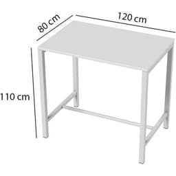 Table de réunion haute Jona Plateau Blanc Long  : 120 cm - Image 4