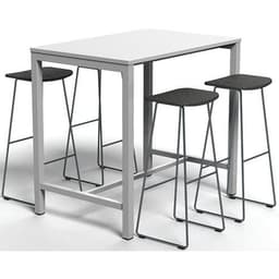 Table de réunion haute Jona Plateau Blanc Long  : 120 cm - Image 3