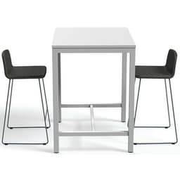 Table de réunion haute Jona Plateau Blanc Long  : 100 cm - Image 4