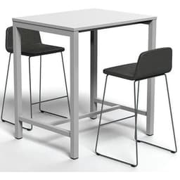 Table de réunion haute Jona Plateau Blanc Long  : 100 cm - Image 2