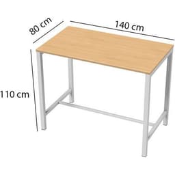 Table de réunion haute Jona Plateau  Chêne Long  : 140 cm - Image 2