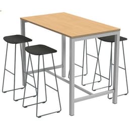 Table de réunion haute Jona Plateau  Chêne Long  : 140 cm - Image 4