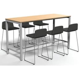 Table de réunion haute Jona Plateau Chêne Long  : 200 cm - Image 3