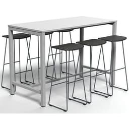 Table de réunion haute Jona Plateau  Blanc Long  : 160 cm - Image 2
