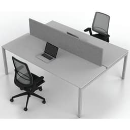 Bureau droit Bench 2 places Inesa Blanc 220 cm - Image 5