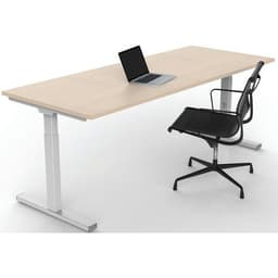 Bureau droit Inesa avec pied réglable en T Chêne 200 cm - Image 2