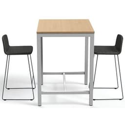 Table de réunion haute Jona Plateau  Chêne Long  : 100 cm - Image 4