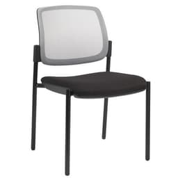 Lot 2 Chaises visiteurs Ritz dossier résille gris clair assise noire - Image principale