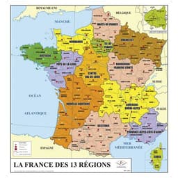 Carte de France 13 régions double face - Image principale