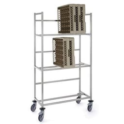 Chariot casiers vaisselle 3 niveaux stockage sur la tranche - Image principale