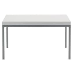 Table basse Atrium carré plateau Blanc pied Alu - Image principale