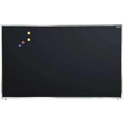Tableau simple émaillé noir cadre alu strié naturel - Manutan Expert - Image principale