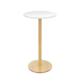 Guéridon haut Woody diamètre 60 cm plateau Blanc - Image principale