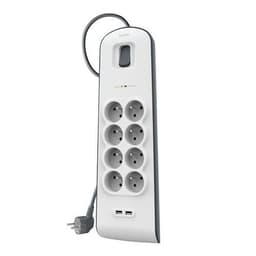 Parafoudre 8 prises 900 Joules et 2 USB 2.0 avec cordon 2 m - Image principale