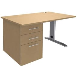 Bureau 140 +Cais.porteur métal Hêtre/alu - Image principale