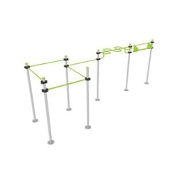 Ensemble Street workout 7 postes - fixation platines - Image principale