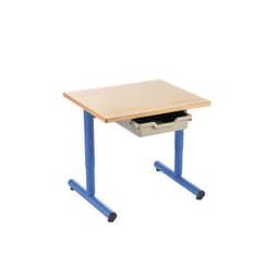 Table régl. Chloé rect. pied dégag. latéral, plateau hêtre - Mobidecor - Image 2