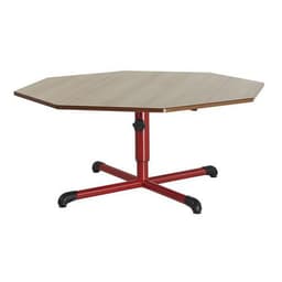 Table réglable Chloé octog. pied central, plateau hêtre - Mobidecor - Image 2