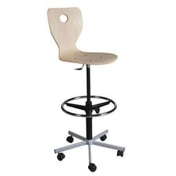 Chaise dessinateur Fidji piétement métallique coque bois - Image principale