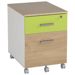 Pack bureau droit Linéo Chêne + caisson mobile Simmob - Image 6