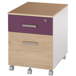Pack bureau droit Linéo Chêne + caisson mobile Simmob - Image 4