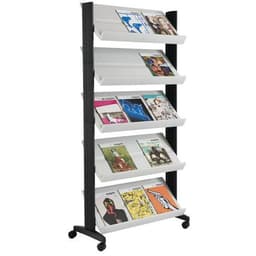 Présentoir mobile Eco triple face coloris anthracite/gris - Image principale