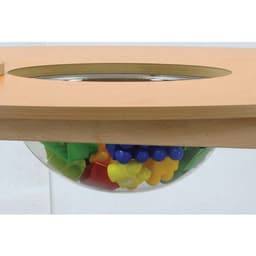 Table Lili ronde, plateau hêtre avec bac, piétement bois couleur - Image 2