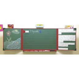 Tableau triptyque pour enfants émaillé mixte cadre rouge - Image principale