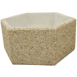 Jardinière Byblos hexagonale 150 x 112 x 55 cm beige - ciment blanc - Image 2