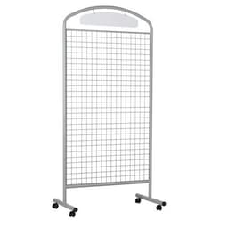 Présentoir grille treillis cadre métal sur roulettes - Image principale