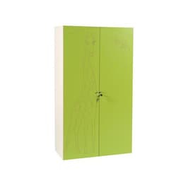Armoire 2 portes Zébulon, décor girafe - Vert pomme - Image principale
