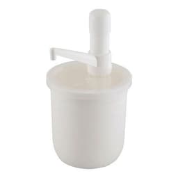 Pot à sauce avec pompe en polypropylène blanc - Image principale