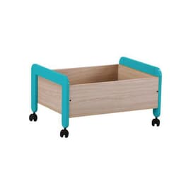 Bac à jouets sur roulettes Lili piétement bleu turquoise - Image principale