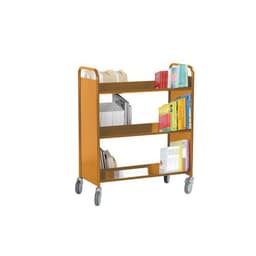 Chariot à livres double face, 6 tablettes inclinées orange RAL 2004 - Image 2