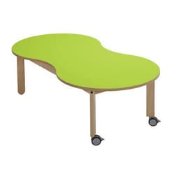 Table Lili avec roulettes piétement hêtre plateau cacahuète - Image 5