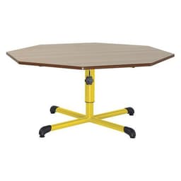 Table réglable Chloé octog. pied central, plateau hêtre - Mobidecor - Image 4