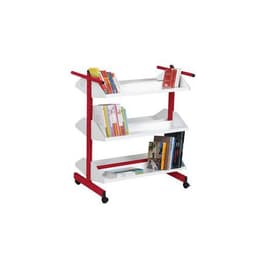 Chariot à livres Zédia coloris rouge RAL 3000 - Image 3