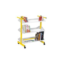 Chariot à livres Zédia coloris jaune RAL 1023 - Image 2