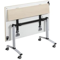 Table rectangulaire mélaminé avec voile de fond pivotant Axe Manutan Expert - Image 8