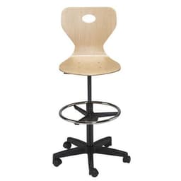 Chaise dessinateur Fidji piétement plastique coque bois - Image 2