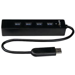 Hub USB 3.0 portable à 4 ports avec câble intégré - Noir - Image principale